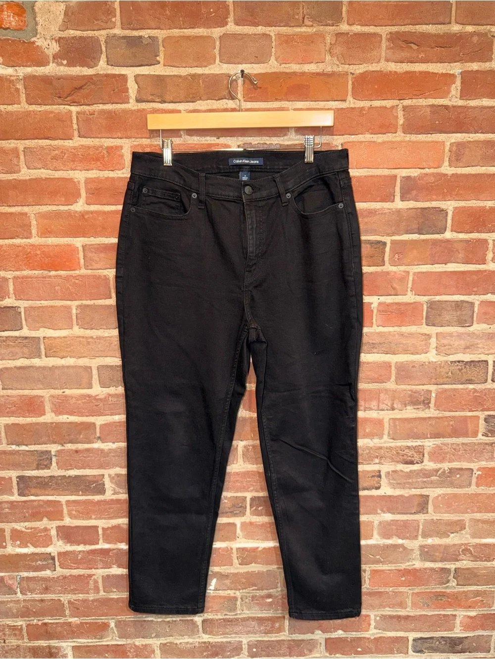 Calvin Klein Jeans Men's Black Slim Straight Jeans Denim Sz 31 Buttoned